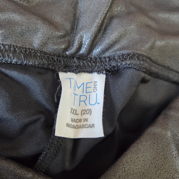 Women's High Rise Stretch Faux Leather Leggings High Waisted XXL 20 - Picture 5 of 7